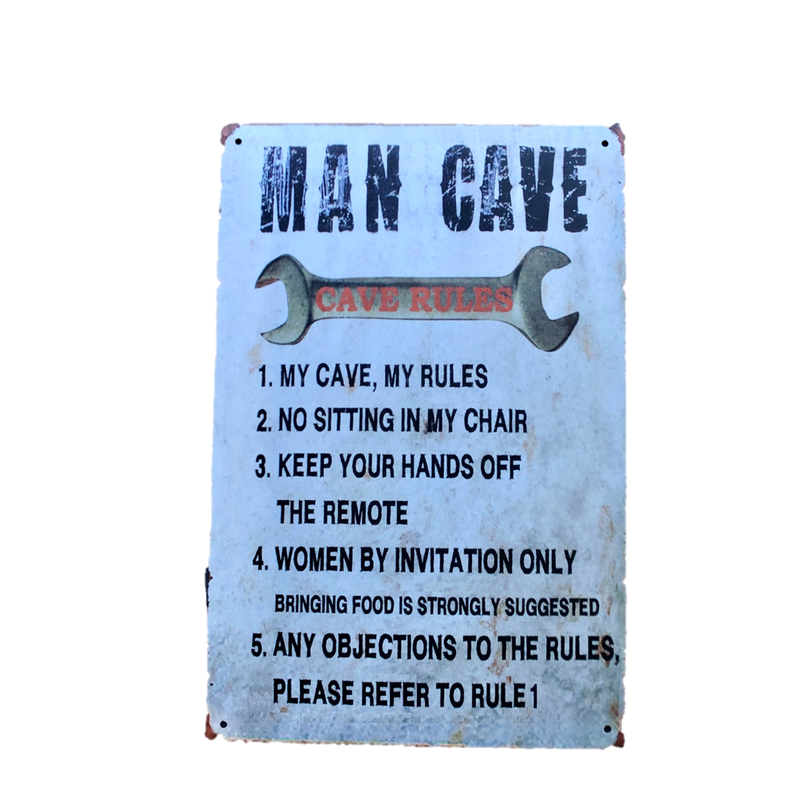 consultant te ontvangen bevestig alstublieft Metalen Bord Mancave Man Cave Rules 20x30cm - Bardecoratie.nl