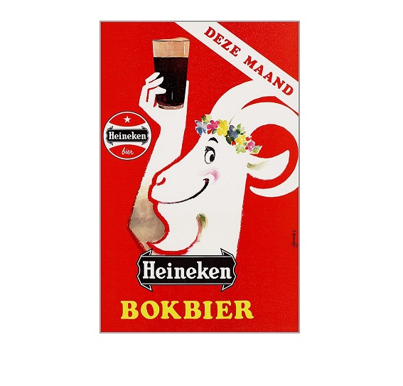 Metalen Heineken Bokbier Goat 20x30cm - Bardecoratie.nl